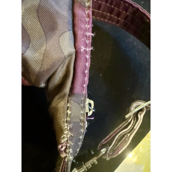 LUG Quilted Travel Convertible Adjustable Crossbody Strap Bag Purple Camouflage - Picture 12 of 14